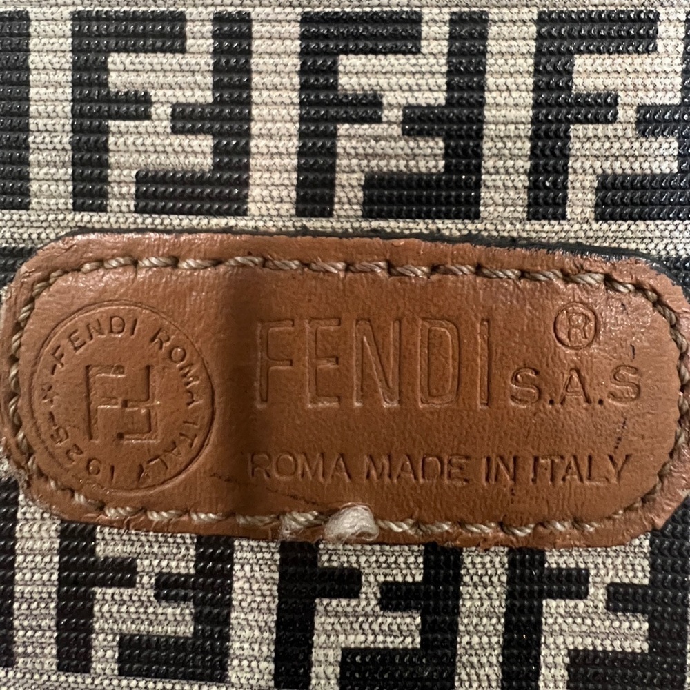 Fendi Zucca Canvas Cosmetic Pouch Bag | Brown FF Logo Mini Bag | Made in Italy - Picture 9 of 15